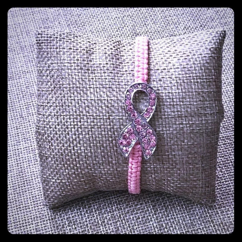 Breast cancer awareness crystal bracelet